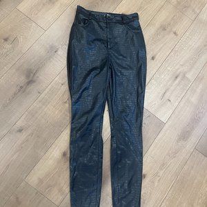 Missguided Faux Leather Snakeskin Embossed Pants Size 8